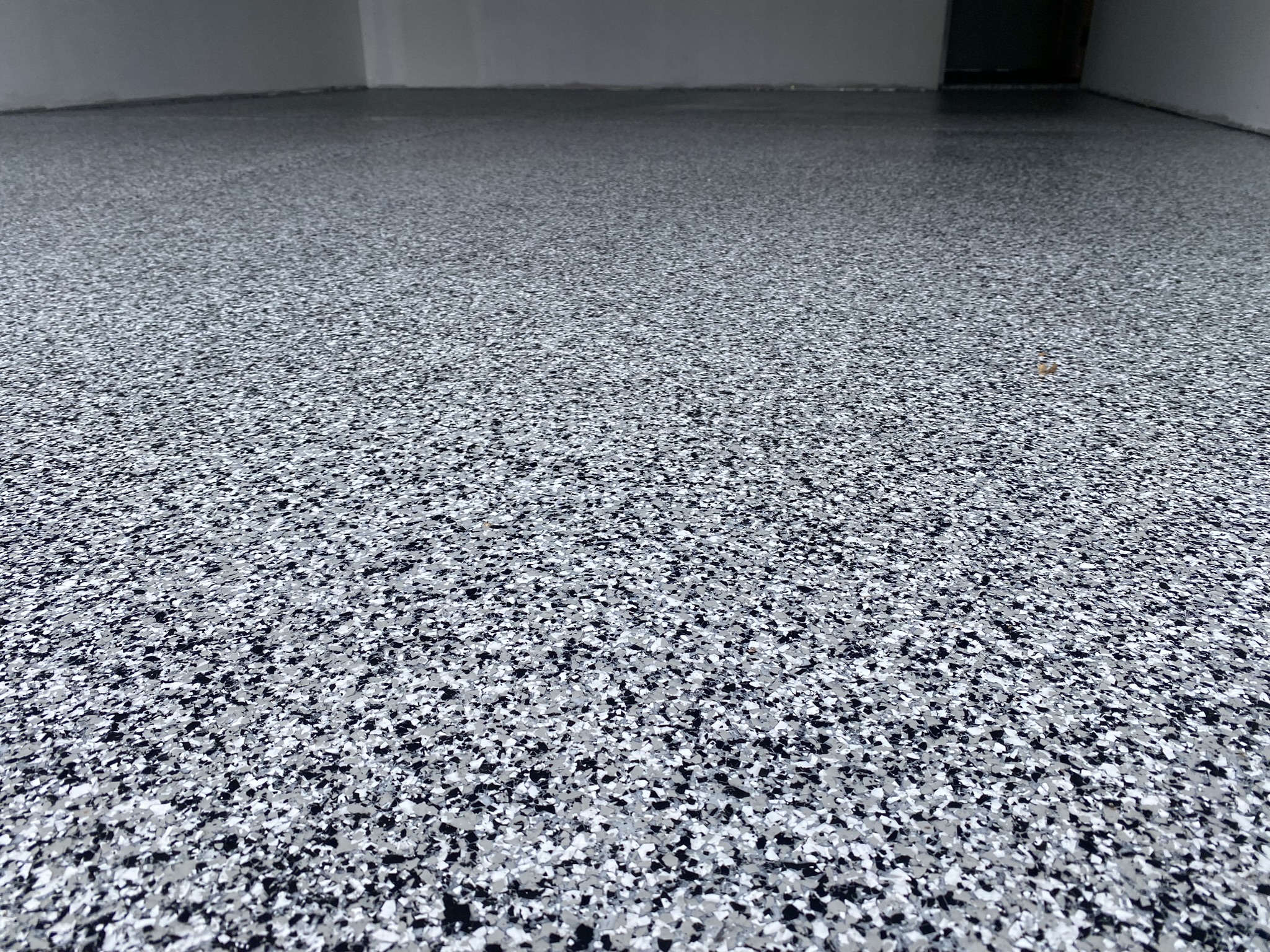 Epoxy flake floor close-up