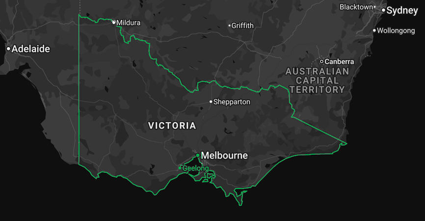 Map of Victoria, Australia